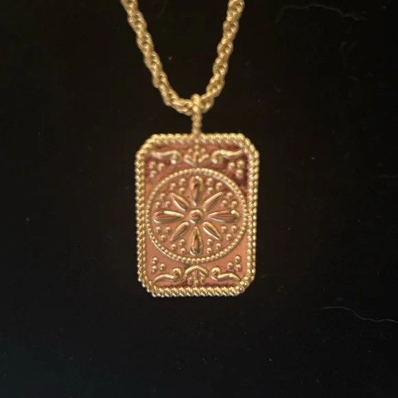 Gorjana Gold Intricate Dog Tag Pendant Necklace - Picture 2 of 6